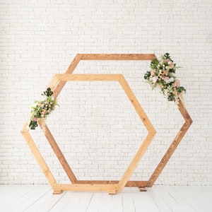 Wedding Arch, Hexagon Shaped Wedding Arch, Wooden Arch Frame Wedding Décor, Hexagon Wedding Arch, Wedding Arch