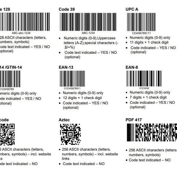 Druckbare benutzerdefinierte Strichcodes - 24-fach auf A4 oder US-Letter, thermisch (2-fach, 3-fach, mit/ohne Lücke), benutzerdefinierte Größe, PDF / SVG