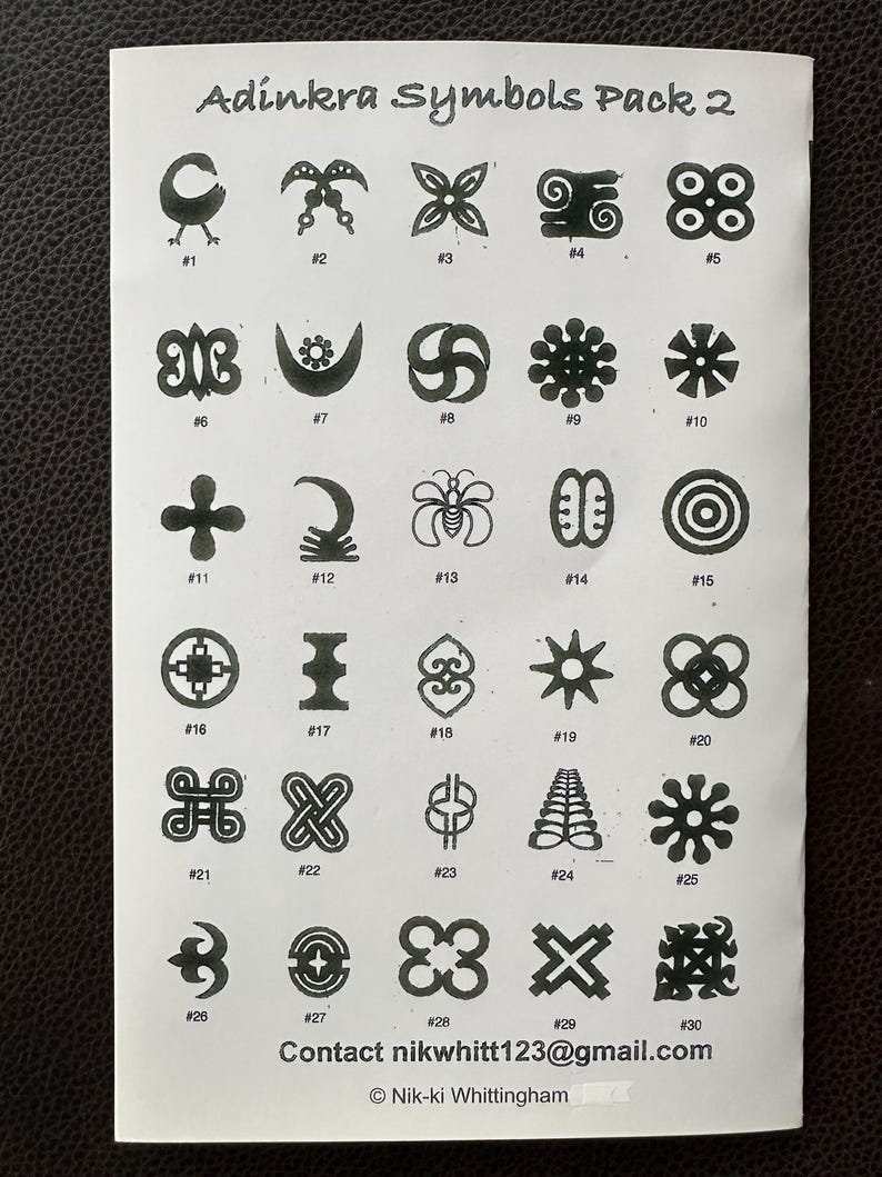 West African Adinkra Symbols: 60 Unique Paper Patterns Ready to Size ...