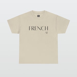 French AF nationality t-shirt, Text Statement, Unisex graphic Sand
