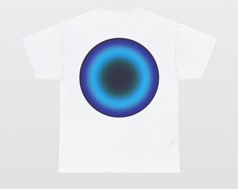 Round gradient t-shirt, Blue green black circle, Unisex graphic tee