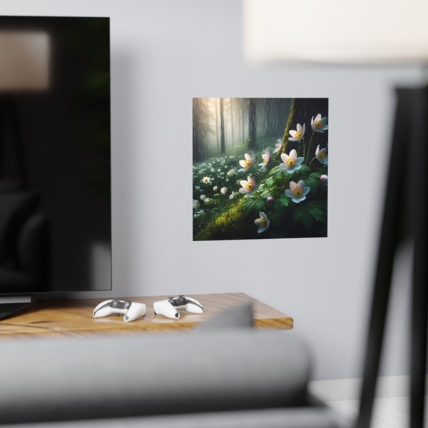 Poster Papier Bild Blumen Deko Wandbild Regen Natur