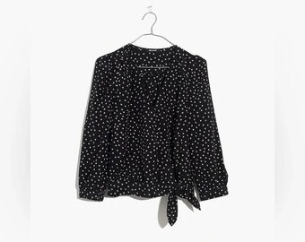 Madewell Silk Wrap Top in Star Scatter - size S