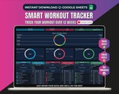 Workout Planner Google Sheets Dark Exercise Tracker Spreadsheet Fitness Template Gym Weightlifting Planner Training Progress Mentoring