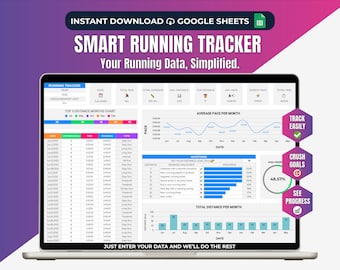 Running Tracker Spreadsheet Google Sheets Template Marathon Training Log Pace Calculator Running Journal Light Tracker Cardio Worko