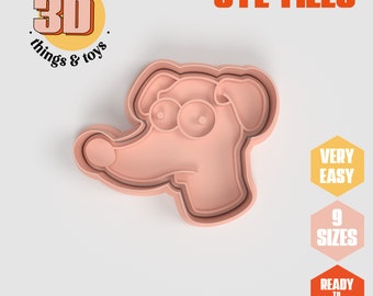 Juego de cortadores con forma de perro STL Animal Helper - 9 tamaños | Perfecto para galletas, joyería y manualidades | Diseño único y versátil