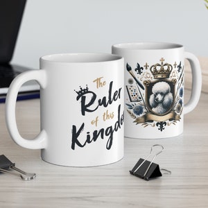 Poodle Kingdom Royal Crest 11oz Ceramic Mug - Poodle Ruler Gift - Funny Pet Lovers Mug - Poodle Gift for Her, Dog Mum Gift, Funny Poodle Mug