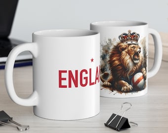 England Football Lion Mug: 1966 Victory Inspired Ceramic Mug