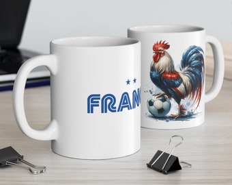 Französischer Hahn 11 Unzen Keramikbecher - gallischer Geist und Fußballfieber, französischer Hahn Becher, Le Bleus Becher, Frankreich Geschenke, Frankreich Maskottchen Becher