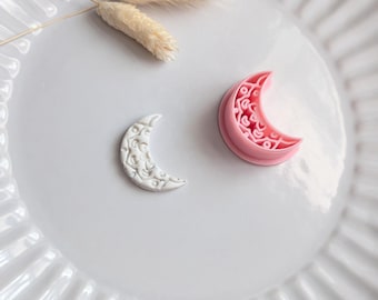 Mandala moon polymer clay cutter embossed polymer clay cutter witchy clay cutter celestial clay cutter embossing tool moon clay cutter tools