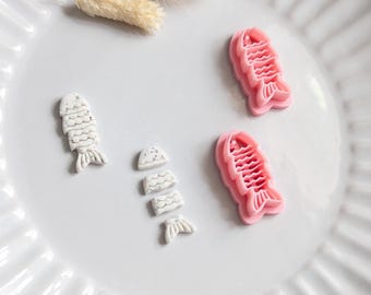 Dangley fish polymer clay cutter seprated fish clay cutter summer clay cutters fishing clay cutter jewellery making tools embossing tools
