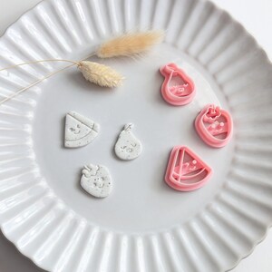 Cute Pear polymer clay cutter embossed clay cutter fruit polymer clay cutter summer clay cutters kawaii clay cutters jewellery making supply