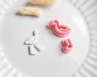 Goose with boots polymer clay cutter summer clay cutters farm animals clay cutters jewellery making supplies embossing tools diy earrings