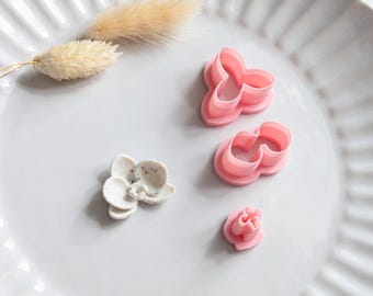 3 Piece orchid polymer clay cutter orchid builder cutter flower clay cutter floral assembly cutters polymer clay earring making supplies diy