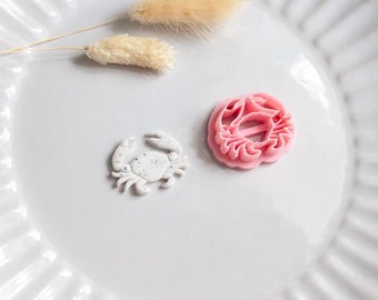 Crab polymer clay cutter sealife clay cutters animal clay cutters jewellery making supplies and tools embossing tools diy earring making