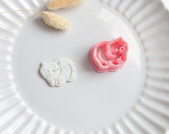 Cute wombat polymer clay cutter embossed clay cutter cute animal clay cutter Australian clay cutter animal polymer clay cutter cute cutters