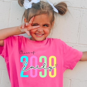Comfort Colors® Class Of 2038 Handprint Shirt, 2039 Graduation Shirt, Gift for New Student First Day of School, Grow With Me Photo Day Shirt