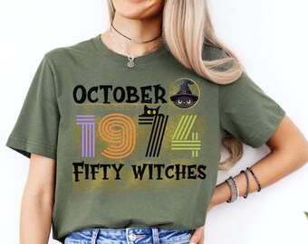 Chemise anniversaire 1974, anniversaire 1974, t-shirt anniversaire 1974 Chemise anniversaire Halloween, anniversaire Halloween b, fête d'anniversaire Halloween, chemise 1974