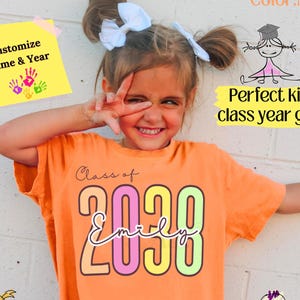 Comfort Colors® Class Of 2038 Handprint Shirt, 2039 Graduation Shirt, Gift for New Student First Day of School, Grow With Me Photo Day Shirt
