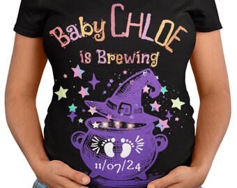 Chemises Halloween pour faire-part de grossesse, chemise pour faire-part bébé, chemise pour faire-part de grossesse automne, personnalisation pour maman enceinte, Halloween grossesse