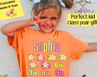 Comfort Colors® Class Of 2038 Handprint Shirt, 2039 Graduation Shirt, Gift for New Student First Day of School, Grow With Me Photo Day Shirt
