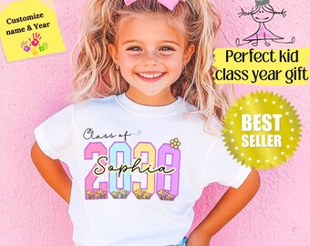 Comfort Colors® Class Of 2038 Handprint Shirt, 2039 Graduation Shirt, Gift for New Student First Day of School, Grow With Me Photo Day Shirt