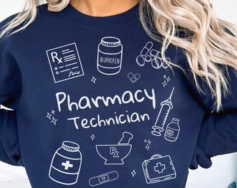 Custom Pharmacy Certified Technician Student Gift Sweatshirt, Pharmacist Iced, Pharmacy Tech Sweater Pharmacy Gift, Pharmacy Nurse gift