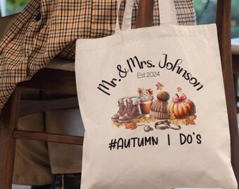 Draagtas bruidsmeisje herfst, canvas draagtas herfst, draagtas aangepaste canvas, personaliseer verjaardagscadeaus voor vrouw, personaliseer tas geboortebloem