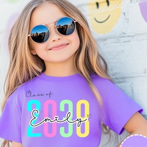Comfort Colors® Class Of 2038 Handprint Shirt, 2039 Graduation Shirt, Gift for New Student First Day of School, Grow With Me Photo Day Shirt