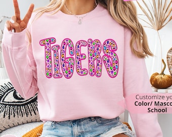 Felpa personalizzata con mascotte, felpa personalizzata Bulldog Spirit per cheerleader, mascotte della squadra universitaria, ritorno a scuola, nome della squadra per il giorno della partita
