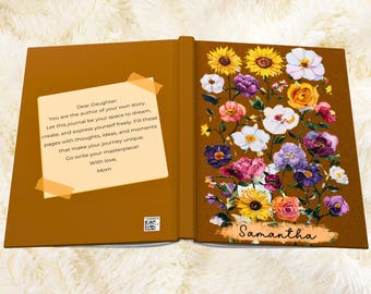 Eras-Inspired Floral Piano Hardcover Journal Spiral Letter to My Daughter, Music Lovers, Secret Songs, Acoustic Set, Flowers Matte Journal