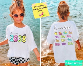 Comfort Colors® Class Of 2038 Handprint Shirt, 2039 Graduation Shirt, Gift for New Student First Day of School, Grow With Me Photo Day Shirt