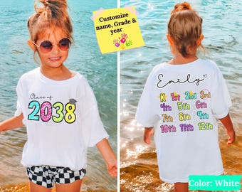 Class Of 2039 Handprint Shirt, Graduation Tshirt, Custom