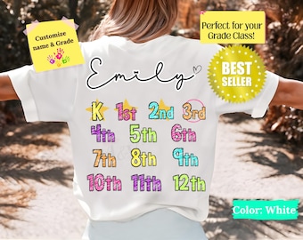Comfort Colors® Class Of 2038 Handprint Shirt, 2039 Graduation Shirt, Gift for New Student First Day of School, Grow With Me Photo Day Shirt