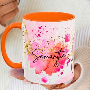 Abstract Art Mug, Personalized Mug, Custom Name Cup, Coffee Tea Cup Gift For Her, Birthday Gift For Her Him, Sister Mum Birthday Gift