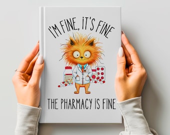 Funny Personalized Pharmacist Gift Notebook, Pharmacy Gift, Student Pharmacist Present, Coworker Gift Funny Office, White Elephant Gift Idea