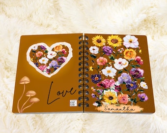 Eras-Inspired Floral Piano Hardcover Journal Spiral, Gift for Mom Sister, Music Lovers, Secret Songs, Acoustic Set, Flowers Matte Journal