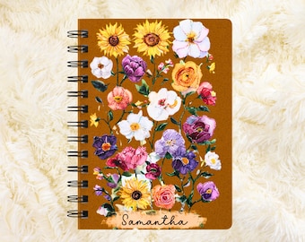 Eras-Inspired Floral Piano Hardcover Journal Spiral Bound, Gift For Mom, Music Lovers, Secret Songs, Acoustic Set, Flowers Matte Journal