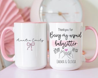 Benutzerdefinierte Tante Namenstasse, Tante Geburtstagsgeschenk, Est 2025, Bae Tasse, Schwangerschaftsankündigungstasse, Lagertasse bald Tante Geschenk, individuelle Namenstasse