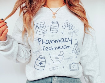 Custom Pharmacy Certified Technician Student Gift Sweatshirt, Pharmacist Iced, Pharmacy Tech Sweater Pharmacy Gift, Pharmacy Nurse gift