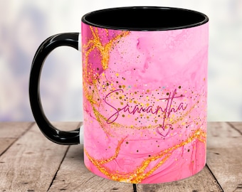 Abstract Art Mug, Personalized Mug, Custom Name Cup, Coffee Tea Cup Gift For Her, Birthday Gift For Her Him, Sister Mum Birthday Gift