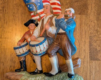 The Spirit of 76' Hand Painted Ceramic Wall Plaque, Vintage, Atlantic Mold Co, Collectible, Americana