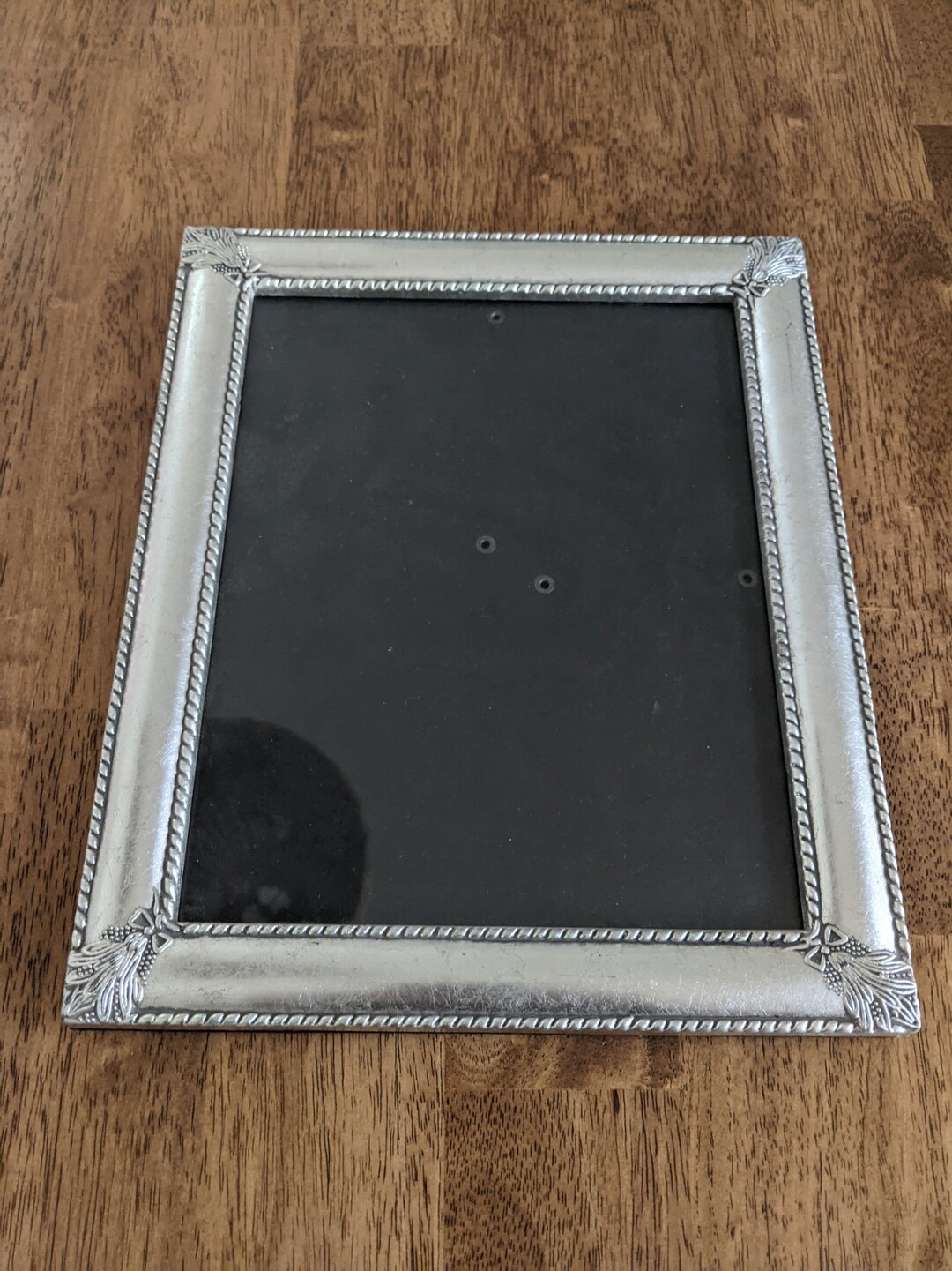 Antique Look Silver Picture Frame, Vintage, Rope Detail, Cluster Accent ...