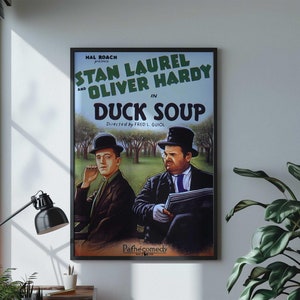 Classic Comedy Duo: Laurel and Hardy Vintage Poster - Instant Download