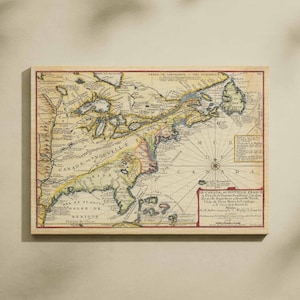 Antique North America Map Vintage 1705 - Instant Download Historical Print