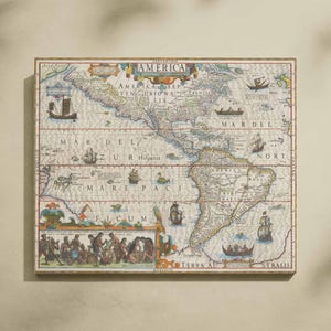 Explore the New World: 1606 Vintage Map of North & South America - Digital Download