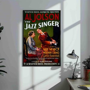 Nostalgic Charm: The Jazz Singer 1927 Vintage Poster - Instant Download