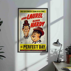 Classic Comedy Duo: Laurel and Hardy Vintage Movie Poster - Instant Digital Download