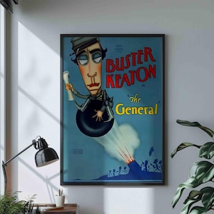 Classic Buster Keaton Print - Early Cinema Art for Film Buffs - Digital Download