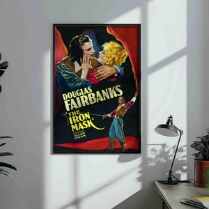 Classic Cinema Art: The Iron Mask 1929 Poster, Vintage Movie Print, Digital Download